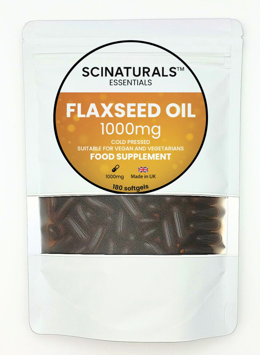 Natural Flaxseed OIL 1000mg x 180 Softgel Capsules