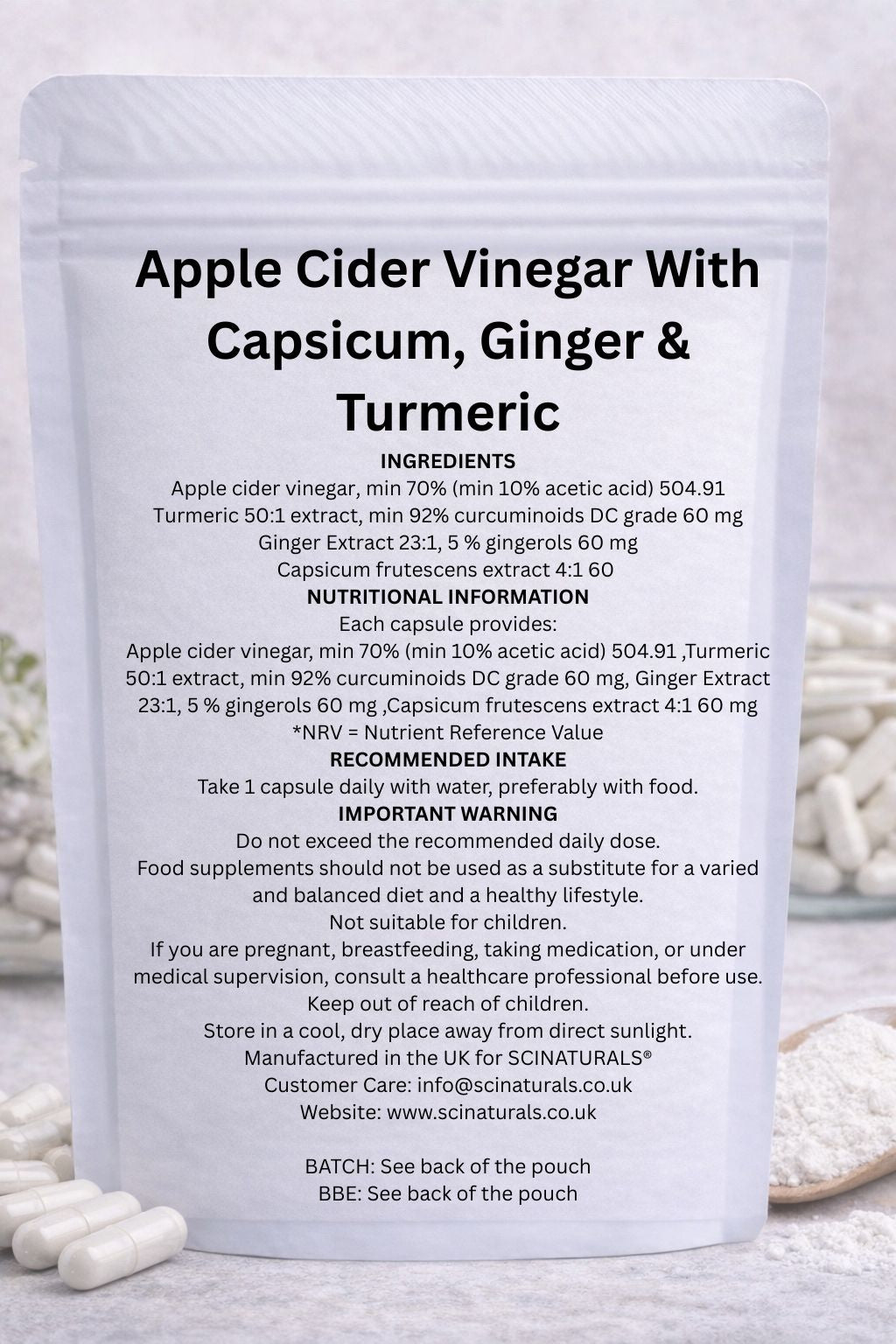 Apple Cider Vinegar  With Capsicum, Ginger & Turmeric