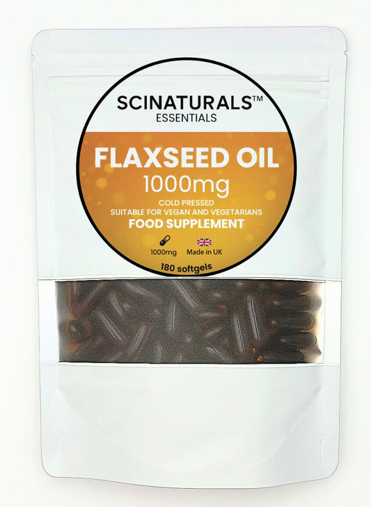 Natural Flaxseed OIL 1000mg x 180 Softgel Capsules
