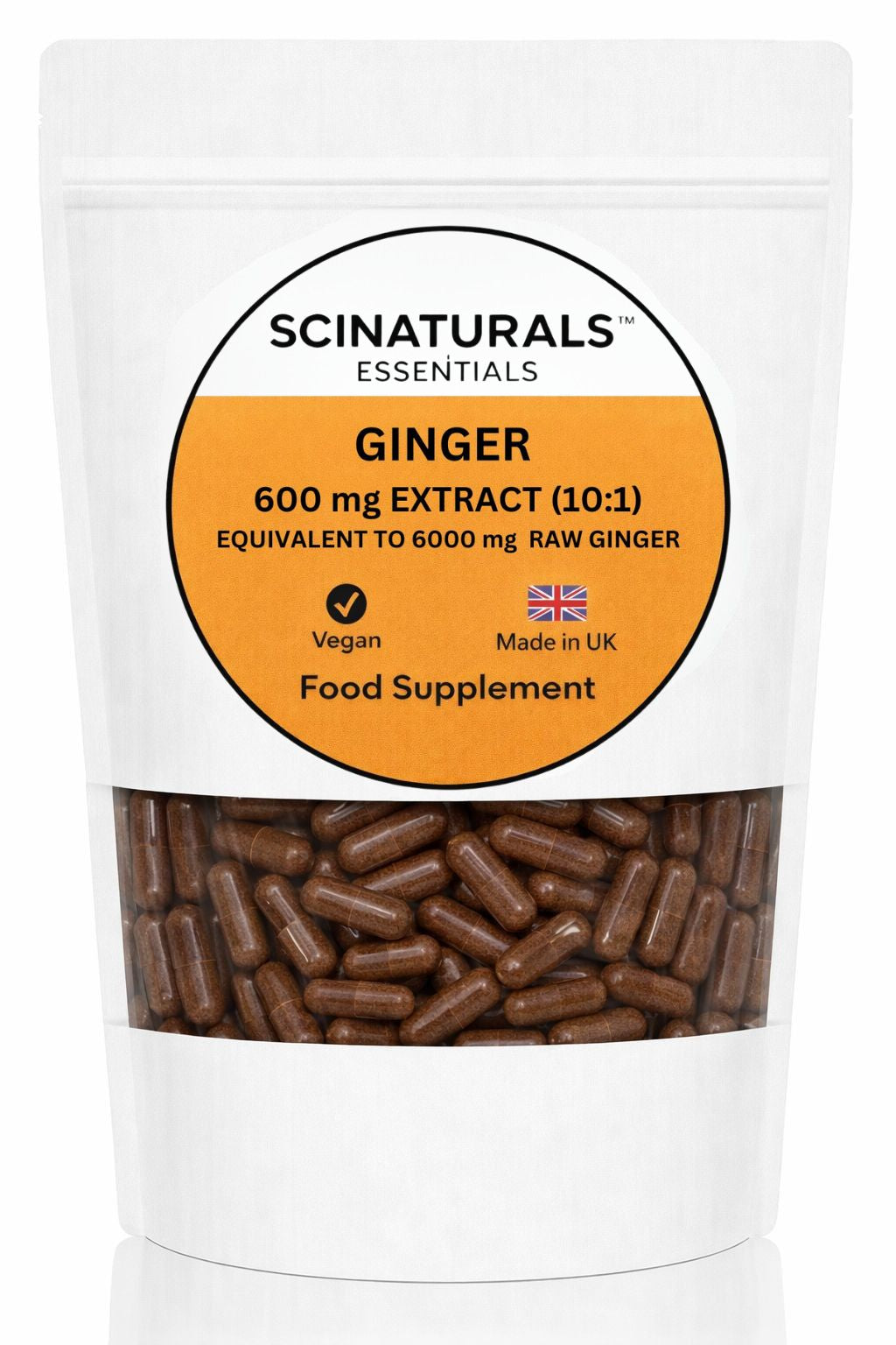 Ginger Extract Capsules 6000mg Equivalent (10:1) - High-strength