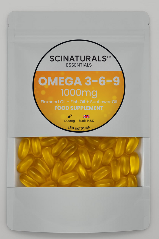Omega 3 6 9 Softgels 1000mg, Fish, Flaxseed & Sunflower Seed Oils