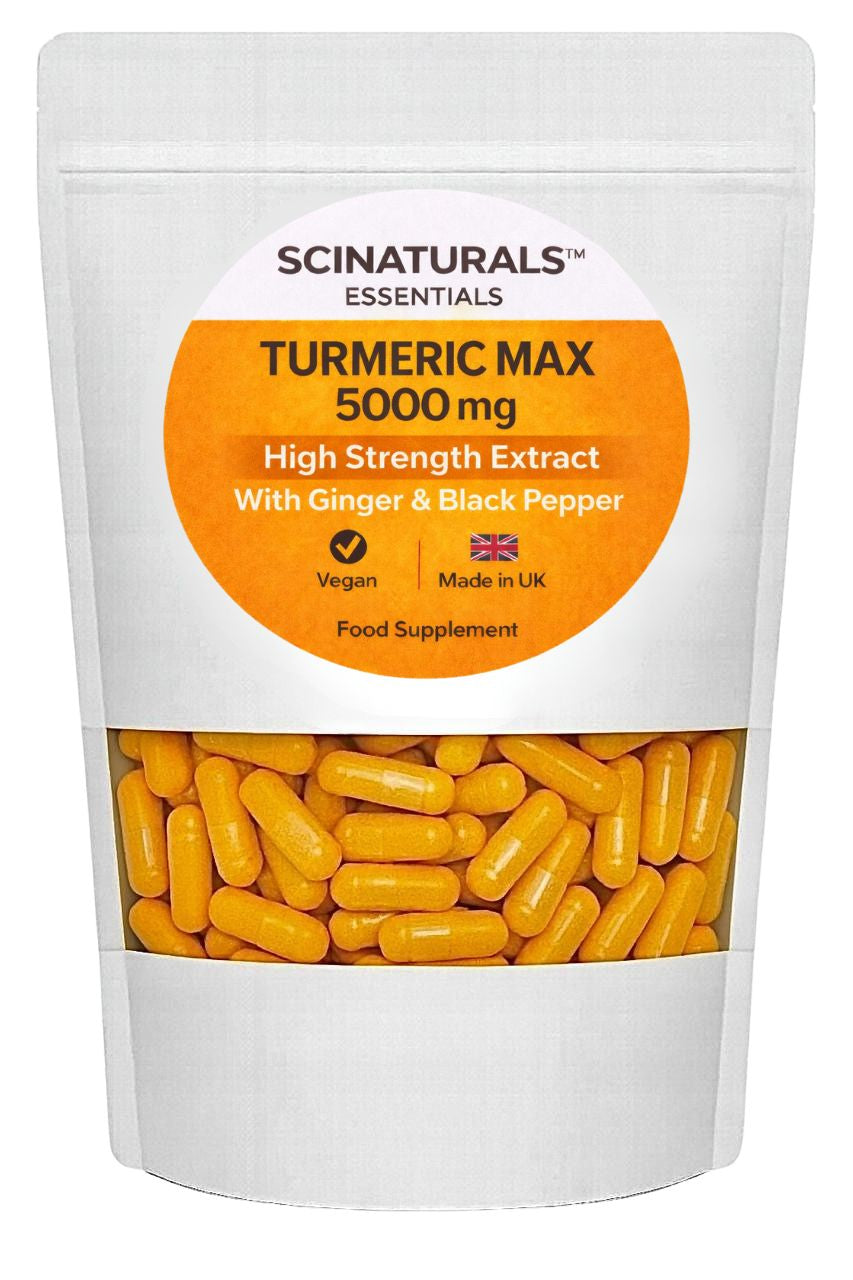 Turmeric Max 5000mg High Strength Extract with Ginger & Black pepper -Vegan Capsules
