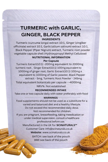 Turmeric Garlic Ginger Black Pepper 4000mg