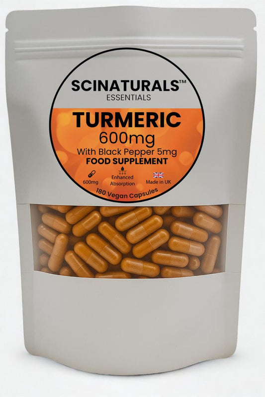 Turmeric 600mg Capsules with 5mg of Black Pepper