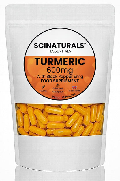 Turmeric 600mg Capsules with 5mg of Black Pepper