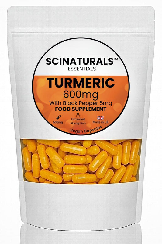 Turmeric 600mg Capsules with 5mg of Black Pepper
