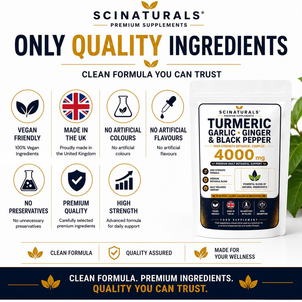 Turmeric Garlic Ginger Black Pepper 4000mg