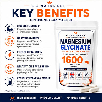 Magnesium Glycinate 750mg with Vitamin B6