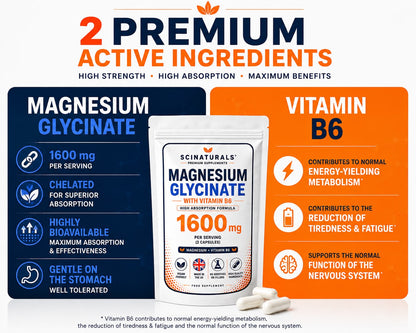 Magnesium Glycinate 750mg with Vitamin B6