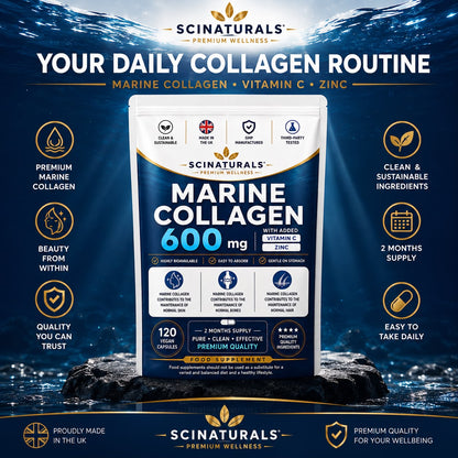 Hydrolysed Type 1 Marine Collagen 600mg with Vitamin C & Zinc