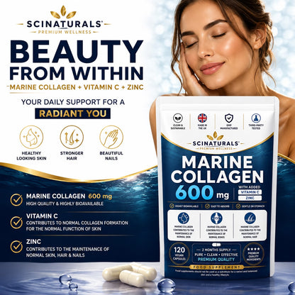 Hydrolysed Type 1 Marine Collagen 600mg with Vitamin C & Zinc