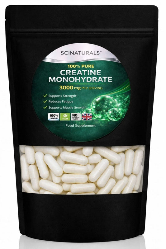 Creatine Monohydrate Capsules 3000 mg per serving - Strength, Performance & Muscle and Cognitive  Support