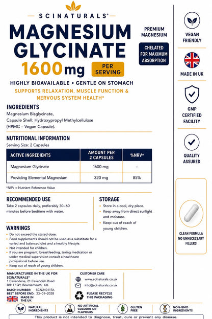 Magnesium Glycinate 1600 mg