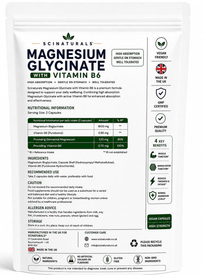 Magnesium Glycinate 750mg with Vitamin B6